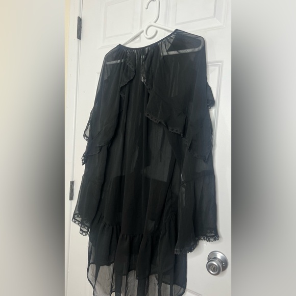 H&M Flounced Chiffon Black Dress - Picture 8 of 11
